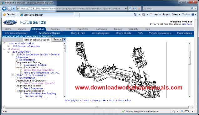 ford fusion workshop manual